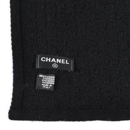 Chanel Cashmere Crystal Logo Scarf Black 4 of 4