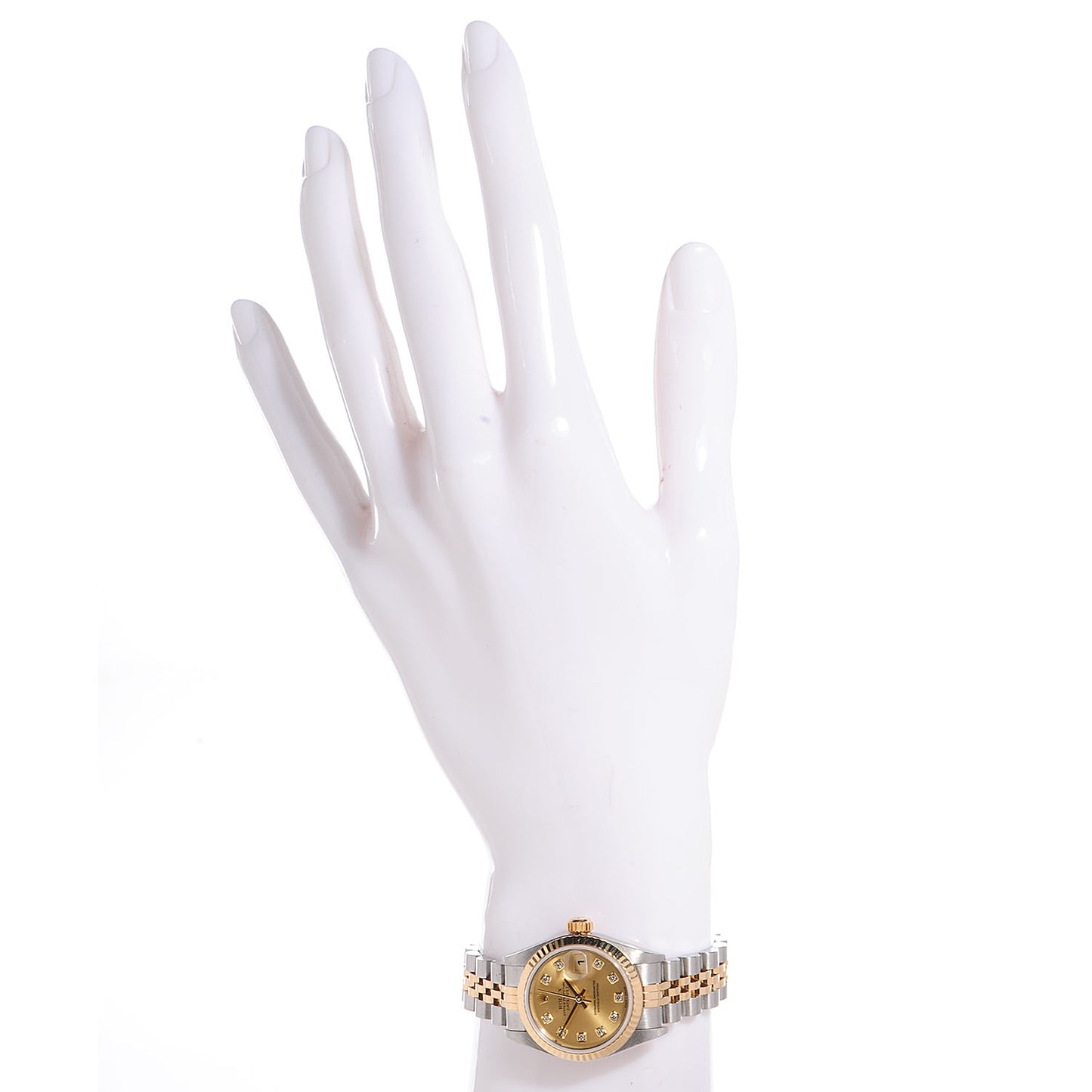 Stainless Steel 18K Yellow Gold Diamond 26mm Oyster Perpetual Datejust Watch Champagne 79173