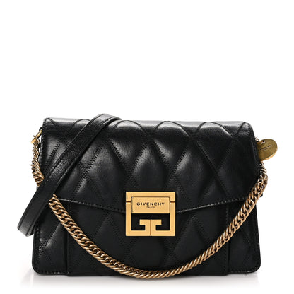 Givenchy Goatskin Quilted Small GV3 Shoulder Bag Black 1 of 11