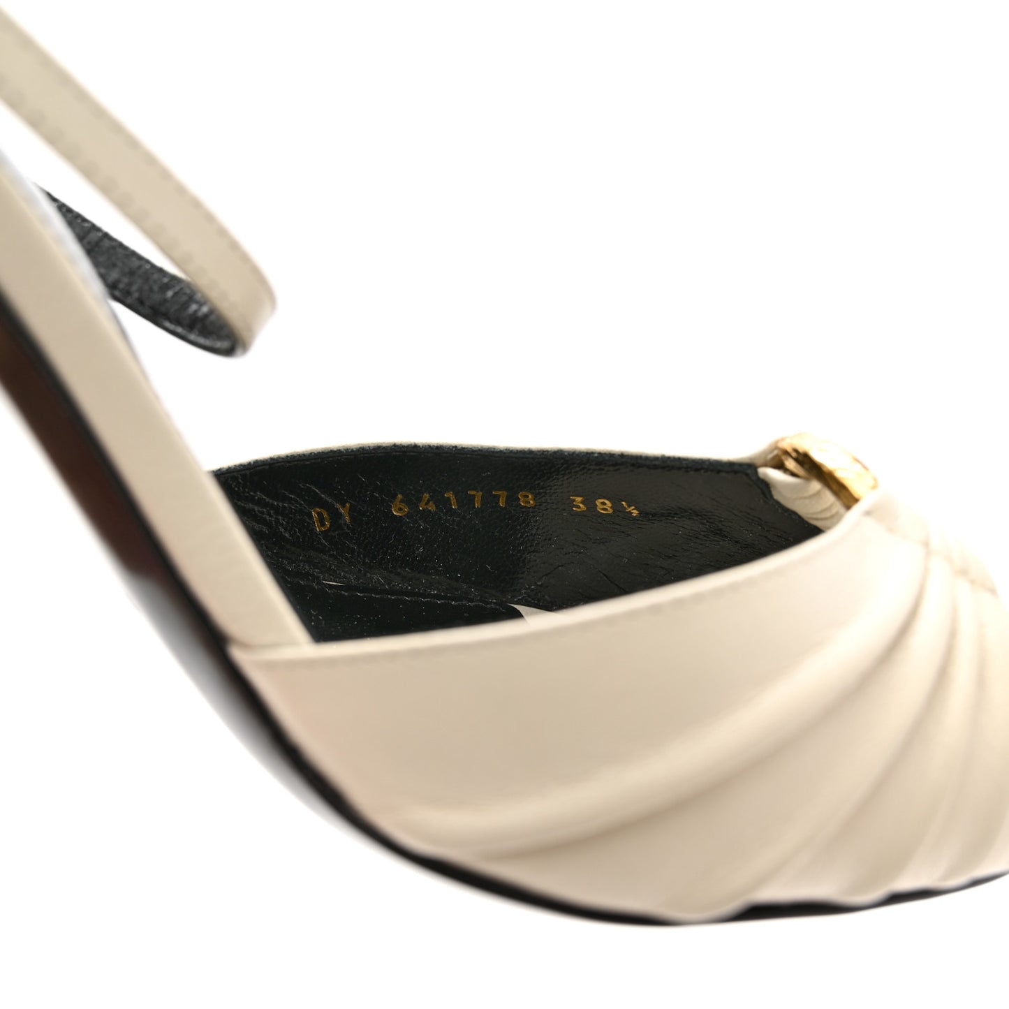 Calfskin Alma 95 Ring Sandals 38.5 Pearl