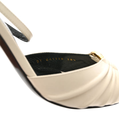 Saint Laurent Calfskin Alma 95 Ring Sandals 38.5 Pearl 8 of 9