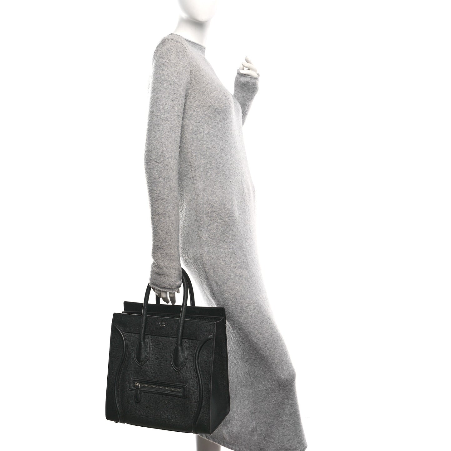 Drummed Calfskin Mini Luggage Black
