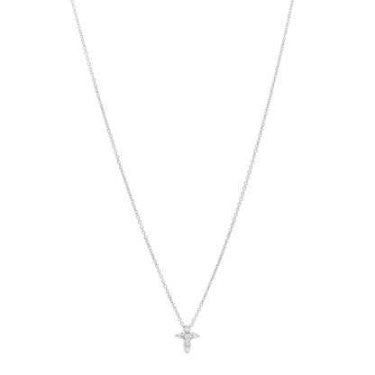 Roberto Coin 18K White Gold Diamond Tiny Treasures Baby Cross Pendant Necklace 1 of 4