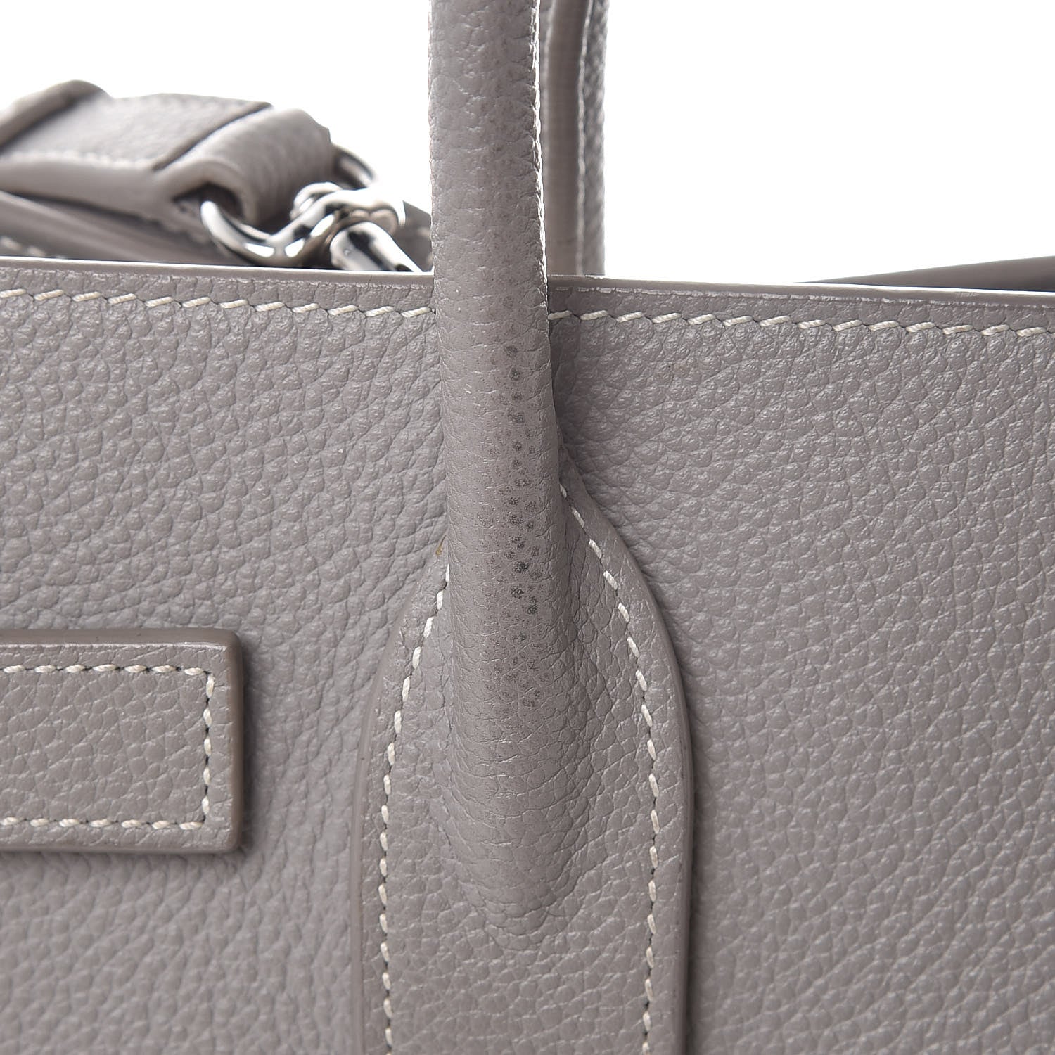 Saint Laurent Grained Calfskin Topstich Baby Sac De Jour Grey 10 of 15
