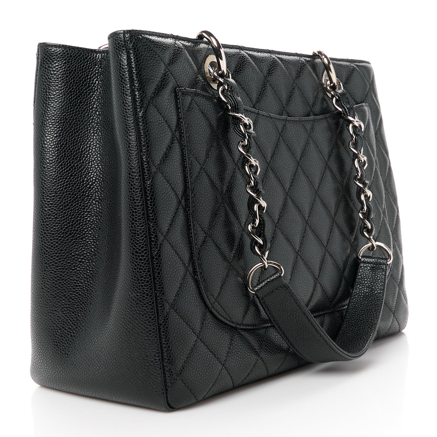 Caviar Quilted Grand Shopping Tote GST Black
