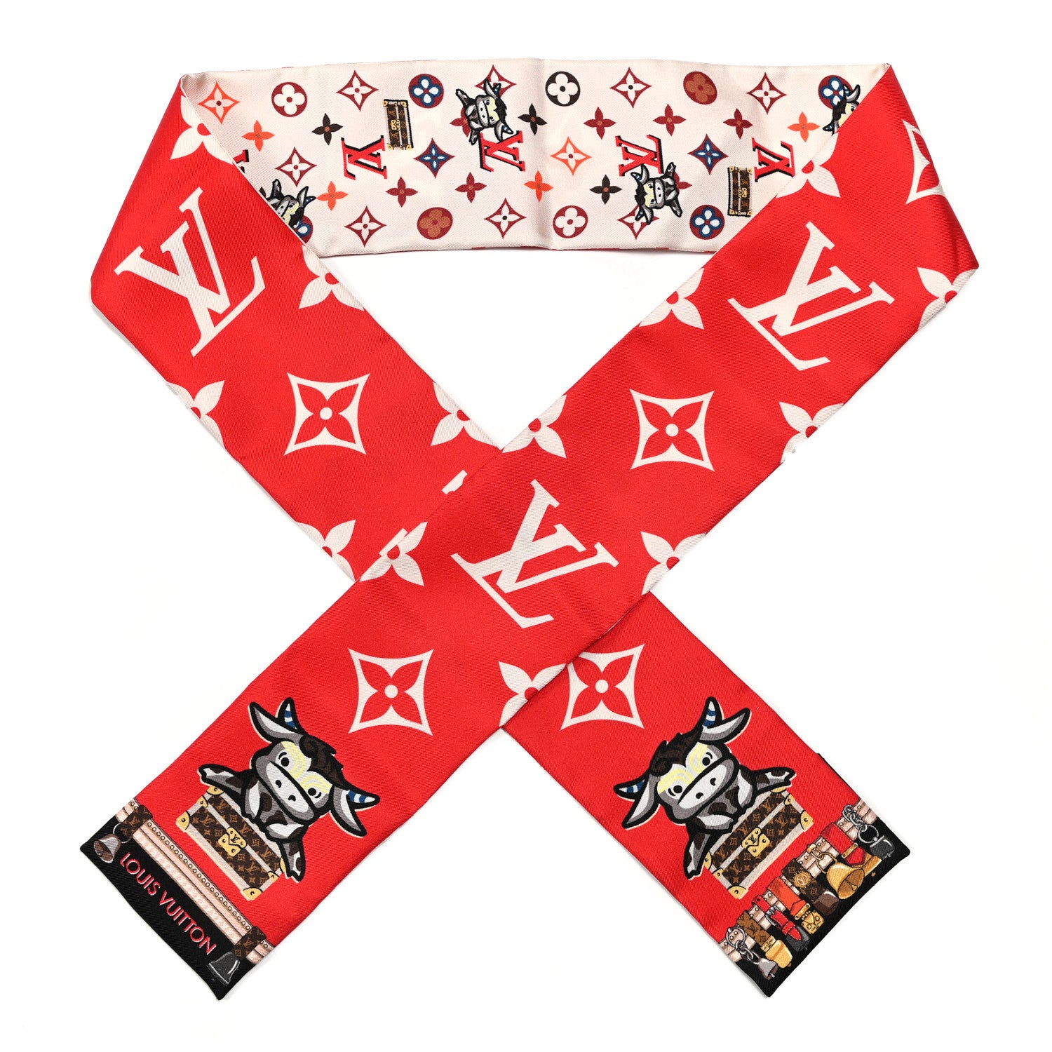 Louis Vuitton Silk Monogram Rodeo Bandeau Red 1 of 3