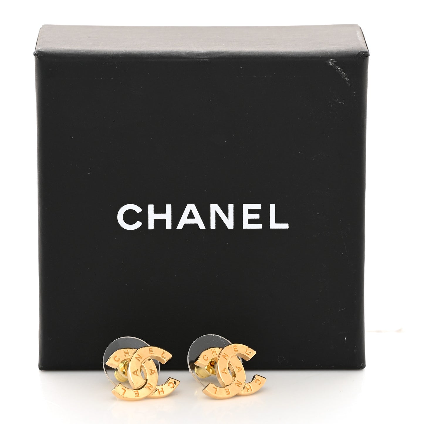 Metal CC Mini Stud Earrings Gold