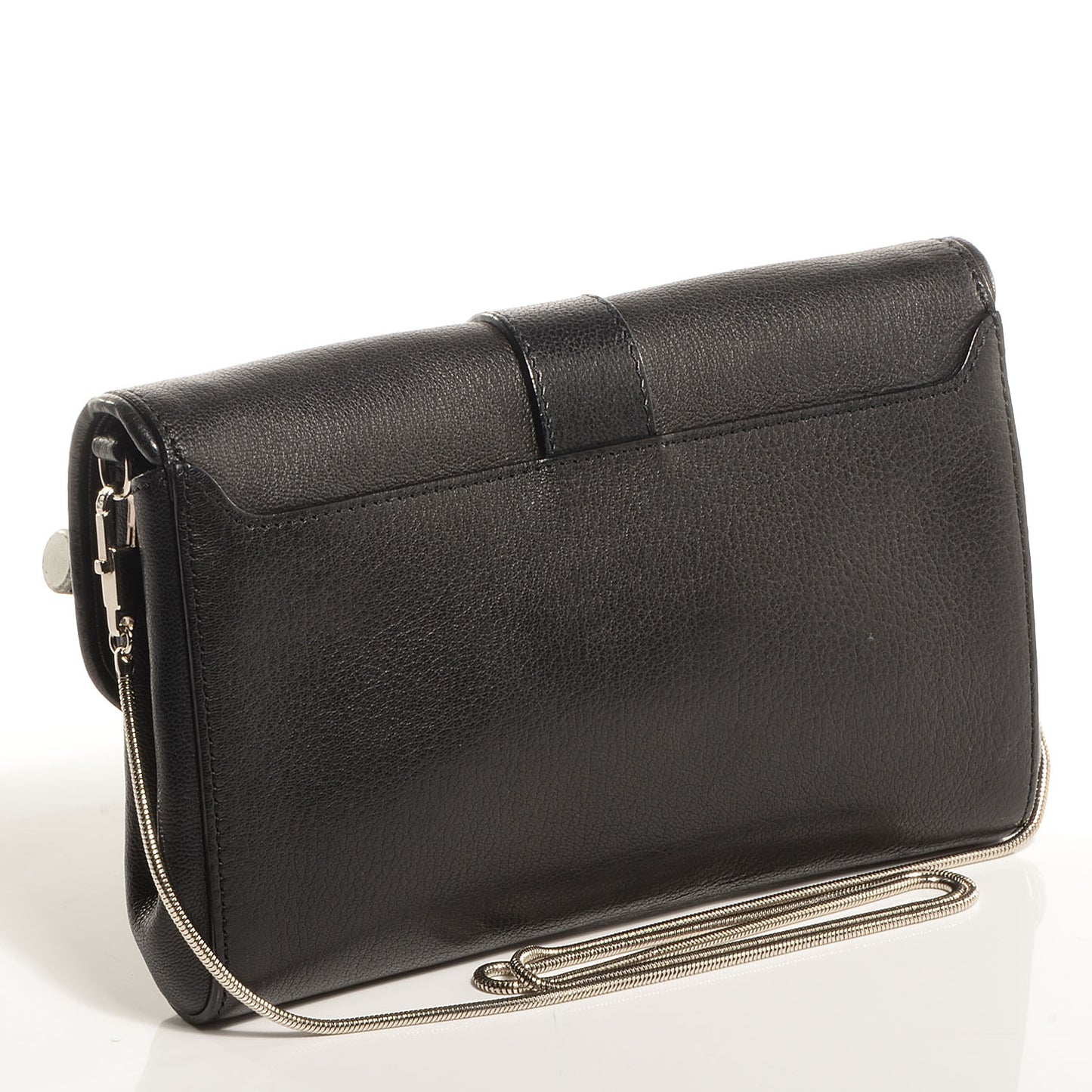 Grained Calfskin Obsedia Clutch Black