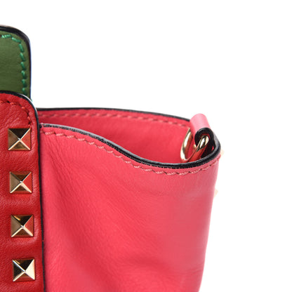 Valentino Garavani Vitello Colorblock Small Rockstud Tote Deep Rose Clover Grey Scarlet 11 of 18