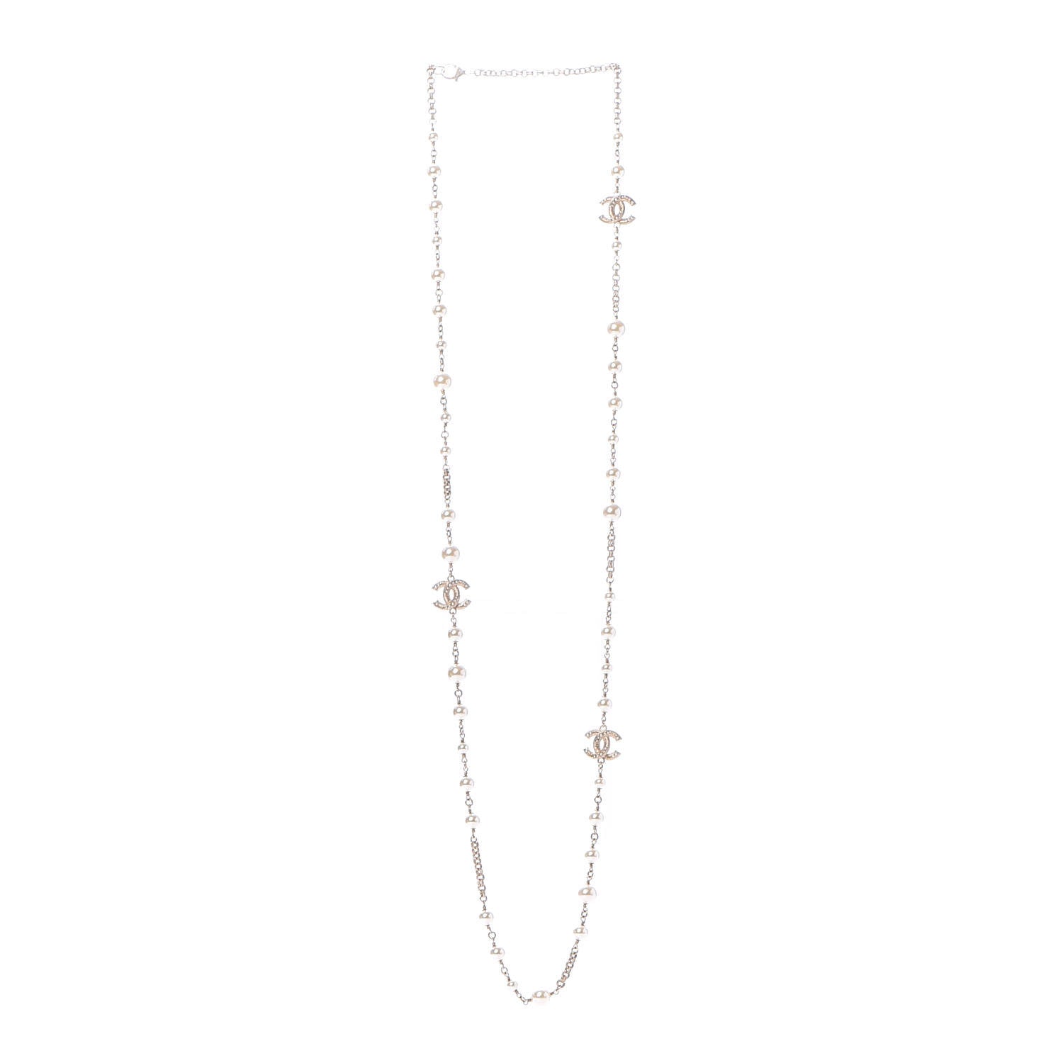 Chanel Pearl CC Necklace Light Gold 3 of 6