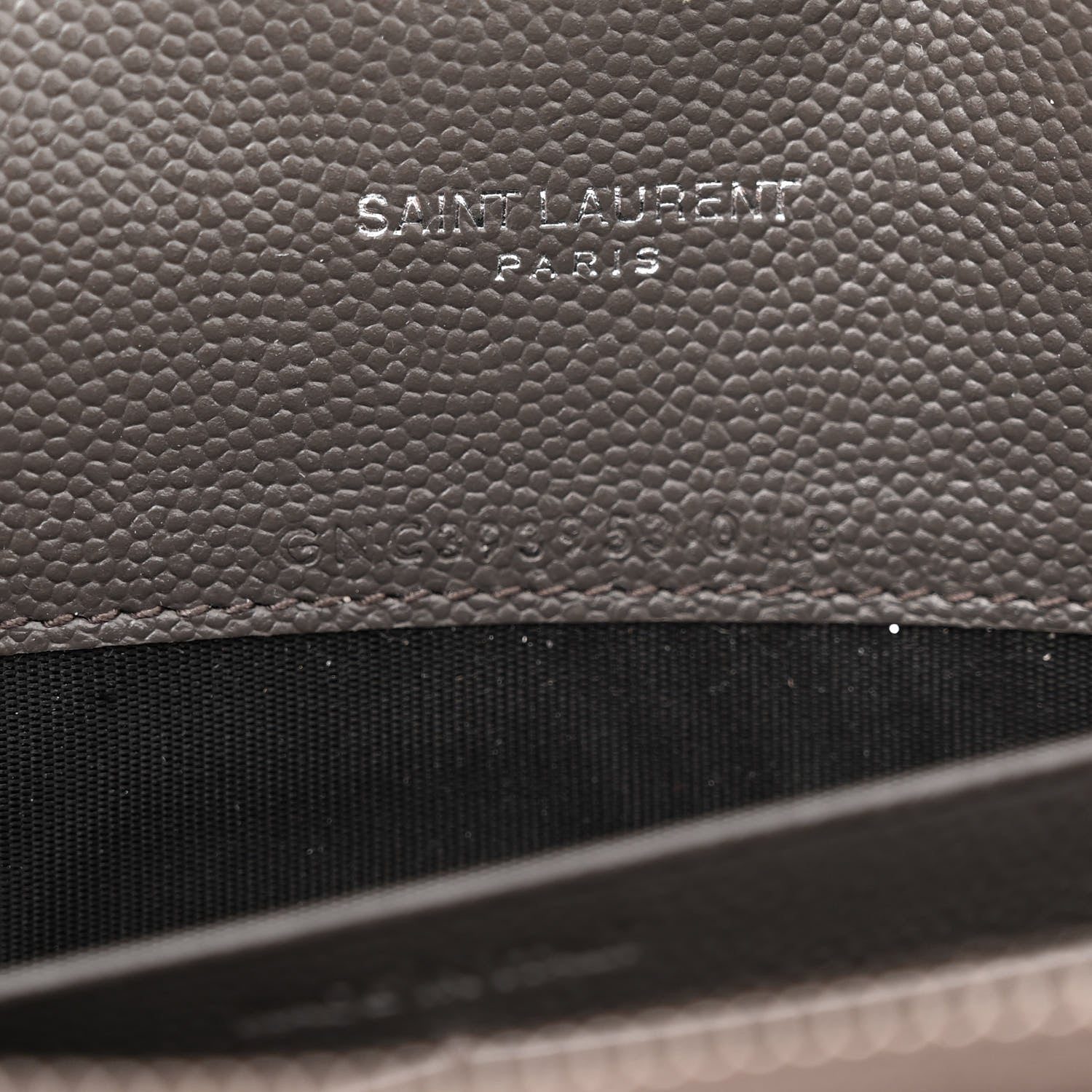 Saint Laurent Grain De Poudre Matelasse Chevron Monogram Envelope Chain Wallet Earth 7 of 10