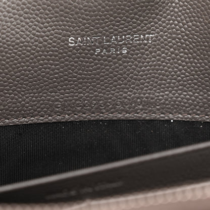 Saint Laurent Grain De Poudre Matelasse Chevron Monogram Envelope Chain Wallet Earth 7 of 10