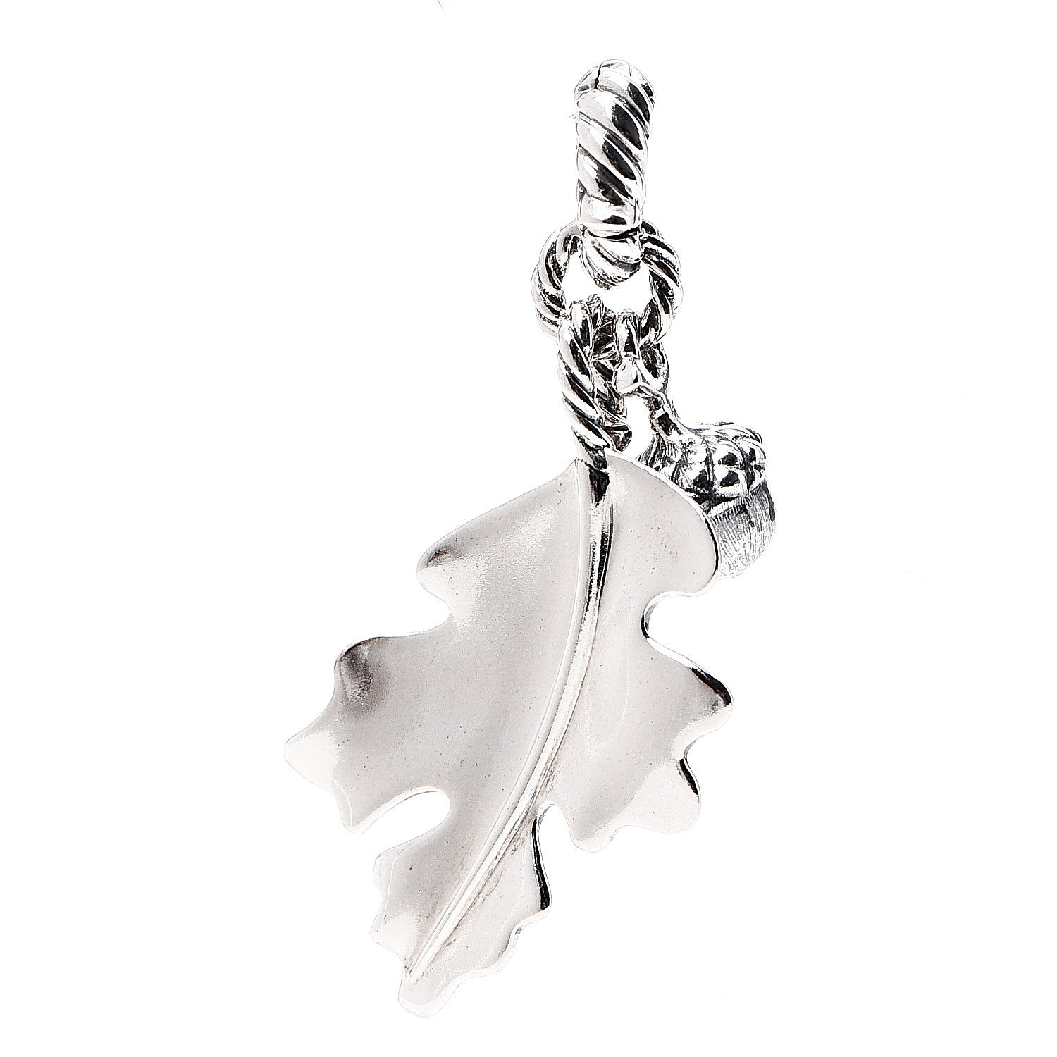 David Yurman Sterling Silver Acorn Leaf Charm Pendant 2 of 4