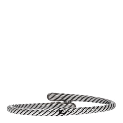 David Yurman Sterling Silver Diamond 12mm Willow Open Single Row Bracelet 2 of 5