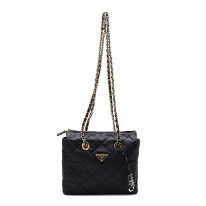 Prada Re-Nylon Saffiano Stitched Re-Edition 1995 Chaine Shoulder Bag Navy 1 of 9