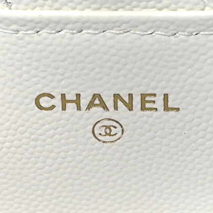Chanel Caviar Quilted Mini Chain Bag White 6 of 12