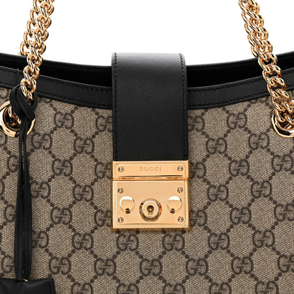 Gucci GG Supreme Monogram Medium Padlock Tote Black 8 of 10