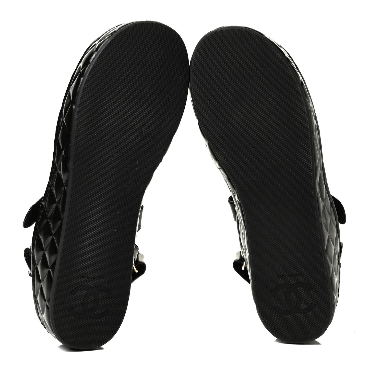 Shiny Calfskin Logo Platform Sandals 39 Black