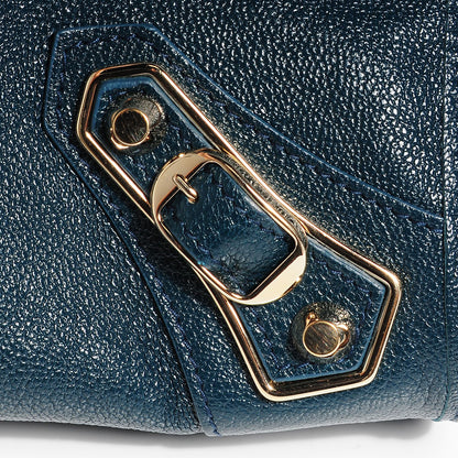 Balenciaga Chevre Gold Metallic Edge Hardware City Bleu Paon 9 of 14