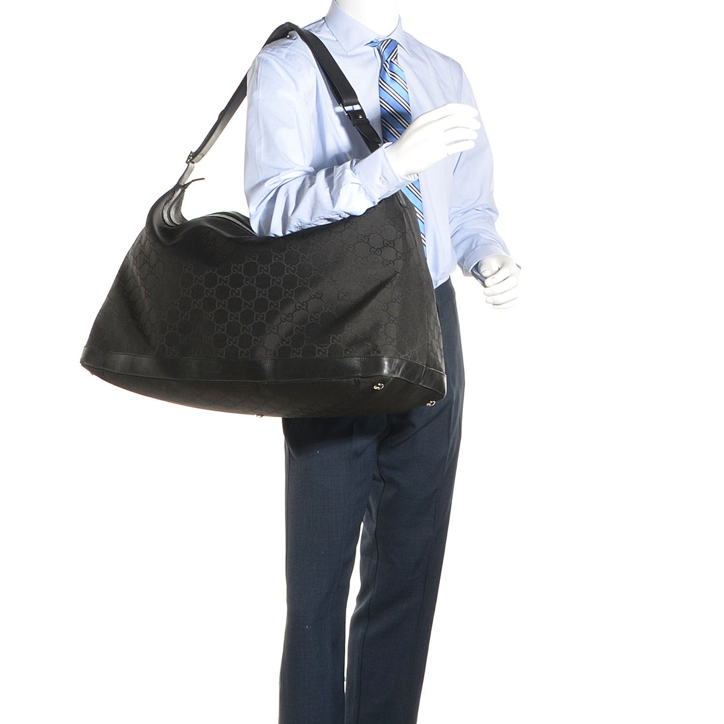 Nylon Monogram Travel Hobo Black