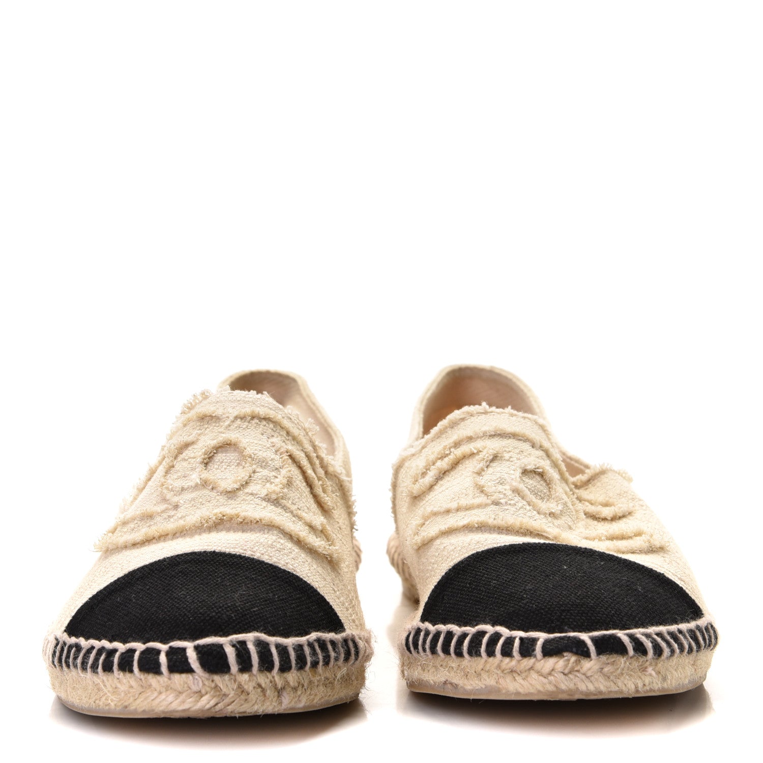 Chanel Canvas CC Espadrilles 40 Ecru Black 2 of 11