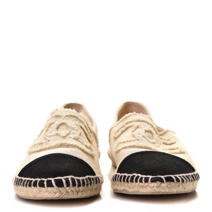 Chanel Canvas CC Espadrilles 40 Ecru Black 2 of 11