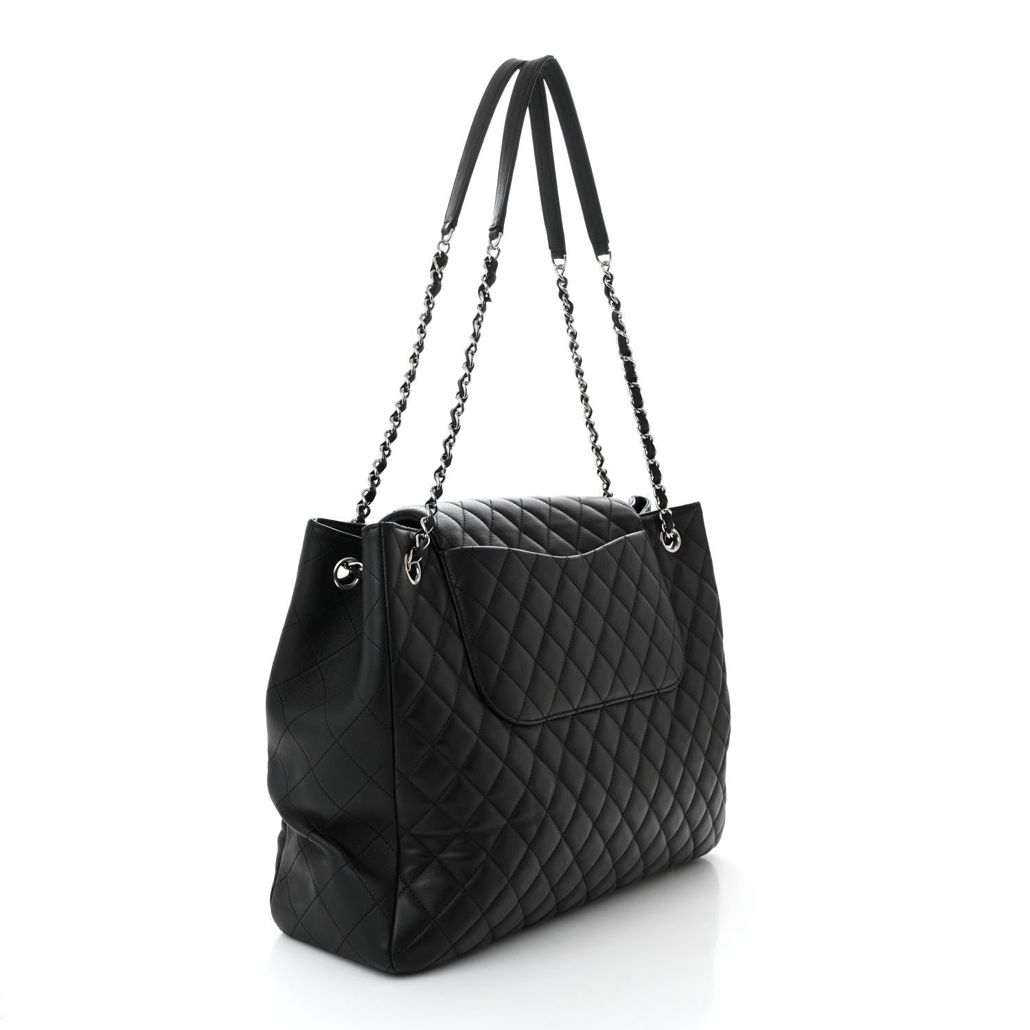 Chanel Calfskin Quilted Flap Tote Black 3 of 10