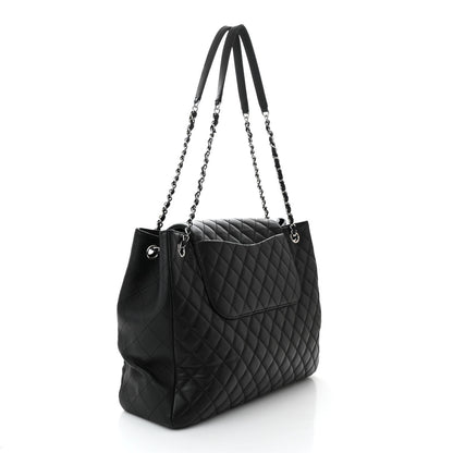 Chanel Calfskin Quilted Flap Tote Black 3 of 10
