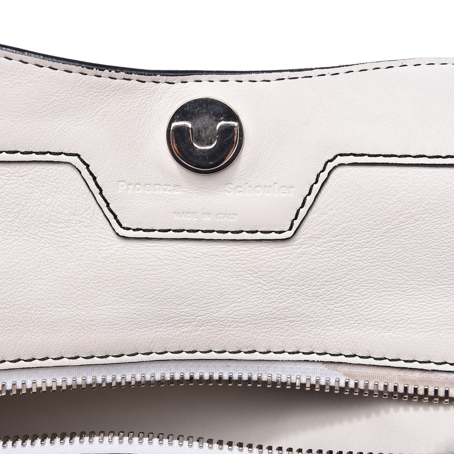 Calfskin Curl Satchel Optic White