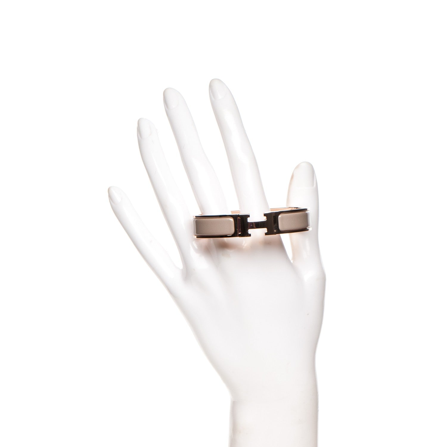 Hermes Enamel Clic Clac H Narrow Bracelet PM Marron Glace 2 of 5