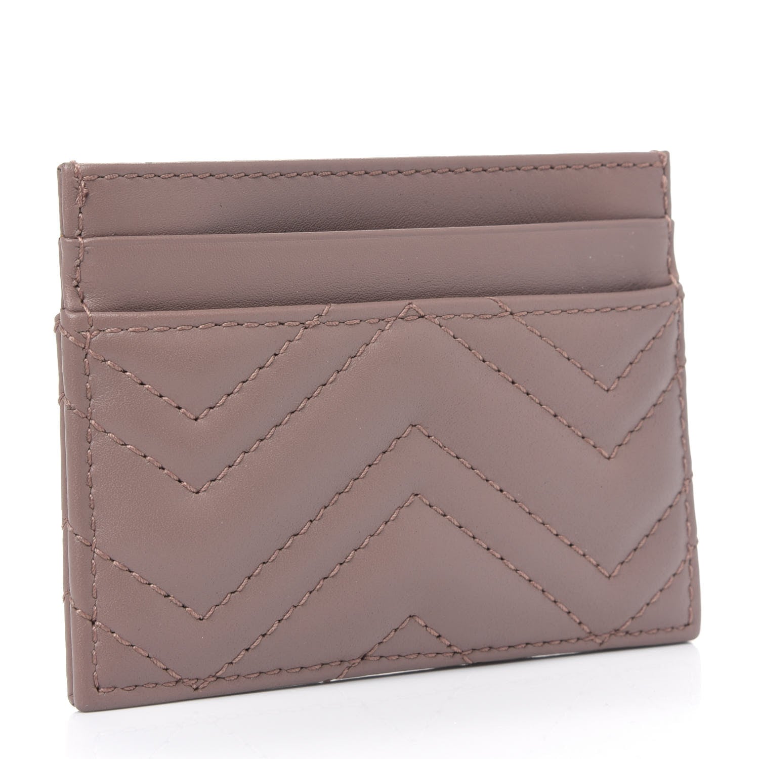 Gucci Calfskin Matelasse GG Marmont Card Holder Porcelain Rose 2 of 5