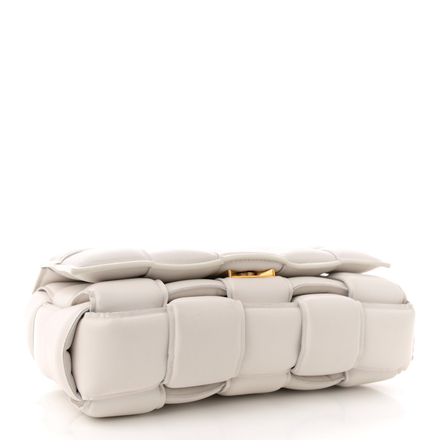 Nappa Maxi Intreccio Padded Cassette Crossbody Bag Chalk