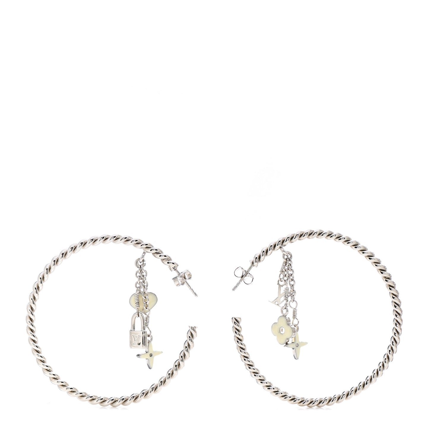 Sweet Monogram Creole Hoop Earrings Silver