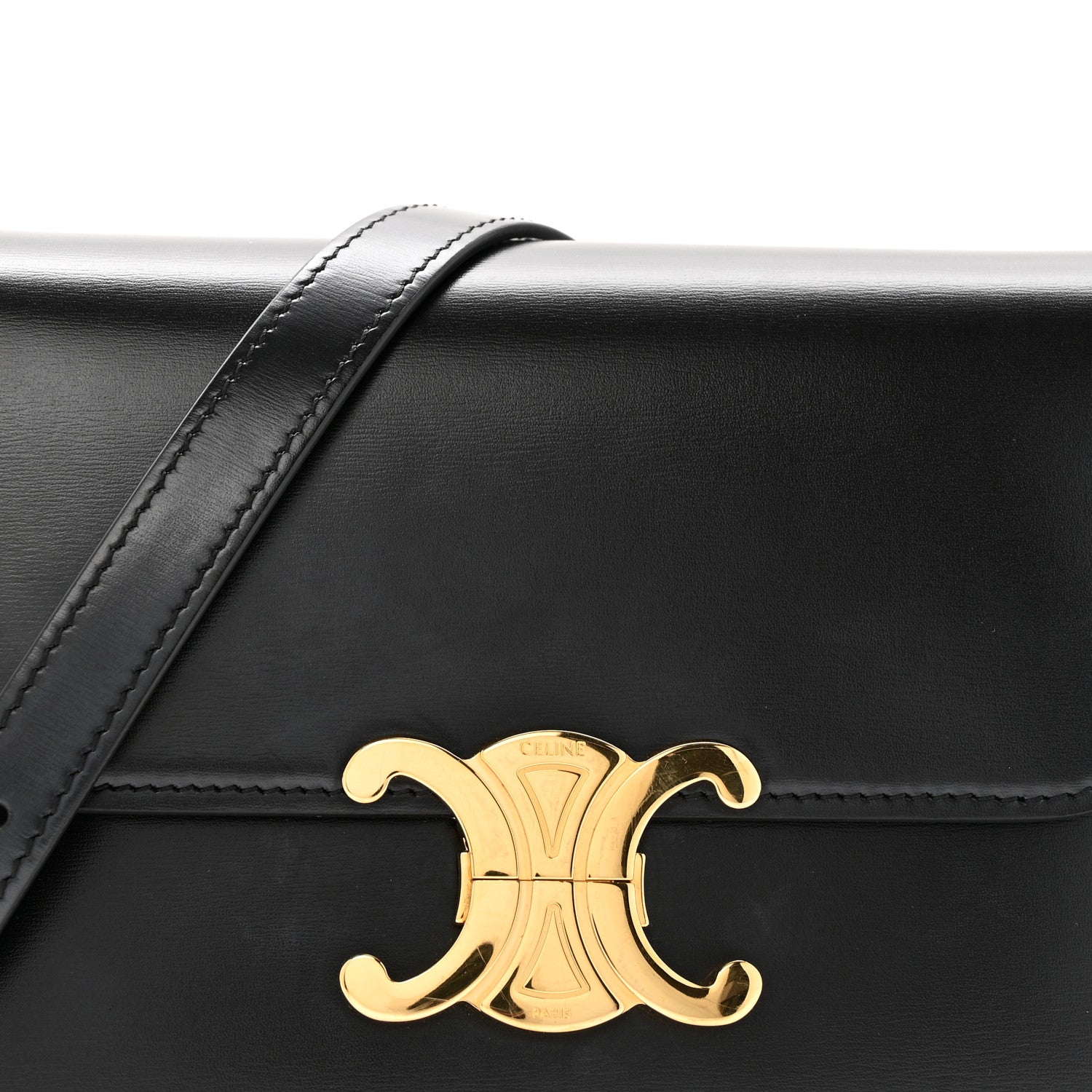 Celine Shiny Calfskin Teen Triomphe Black 8 of 13