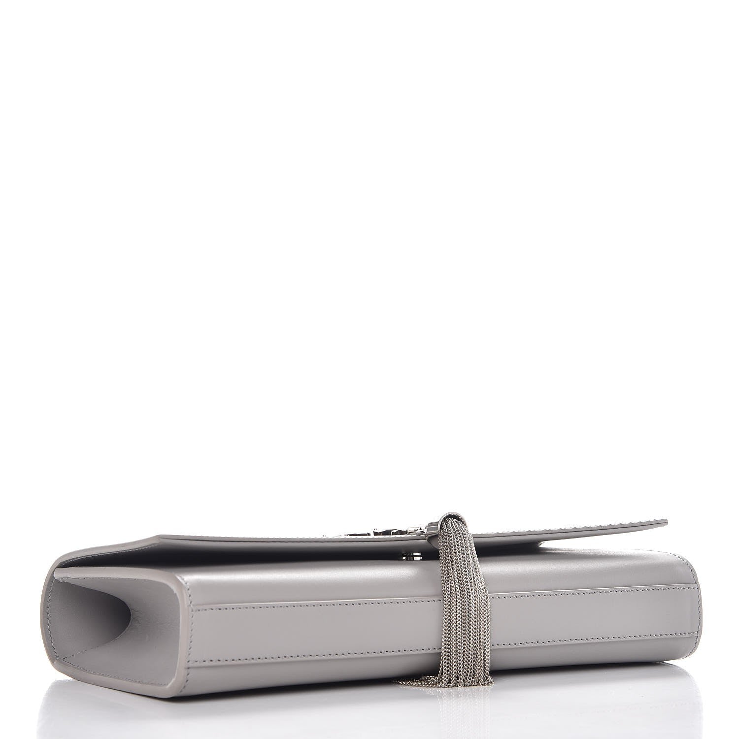 Saint Laurent Calfskin Classic Monogram Tassel Clutch Souris 4 of 7