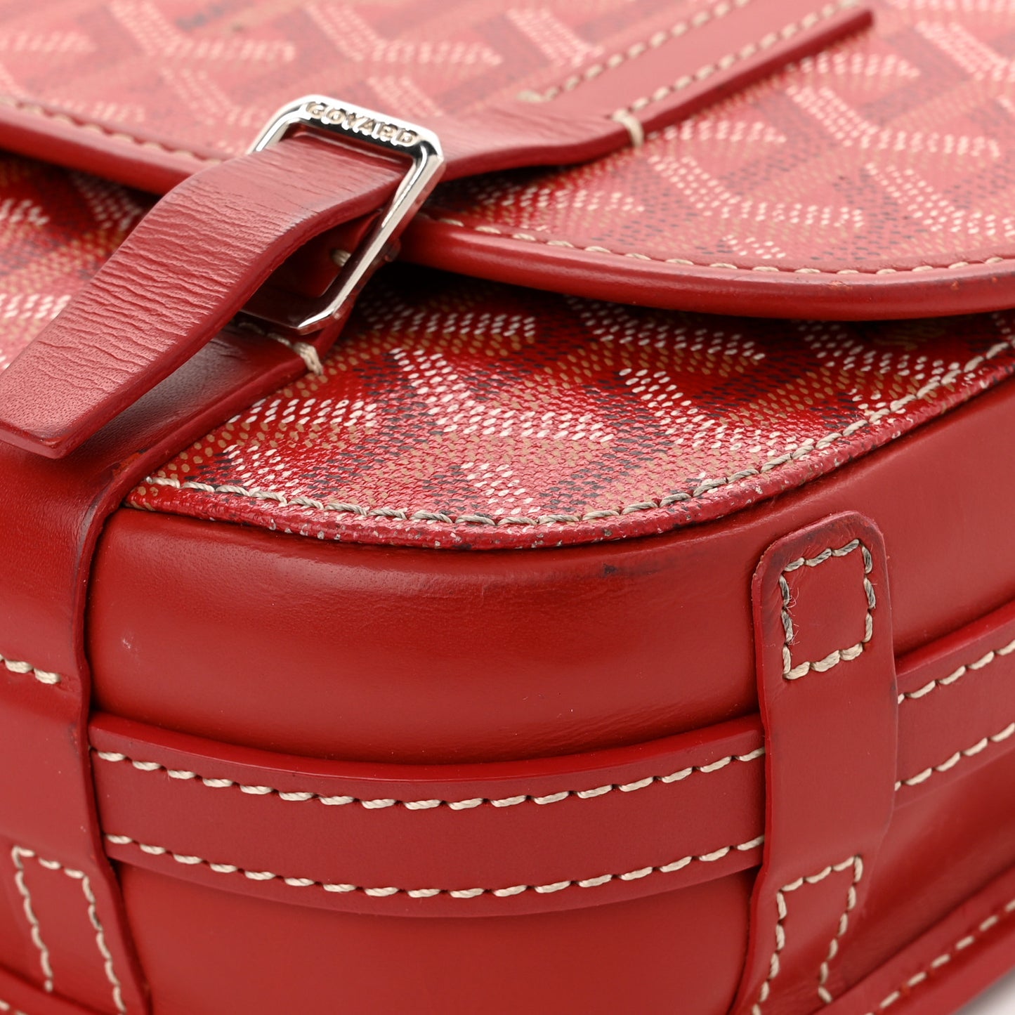 Goyardine Belvedere PM Messenger Bag Red
