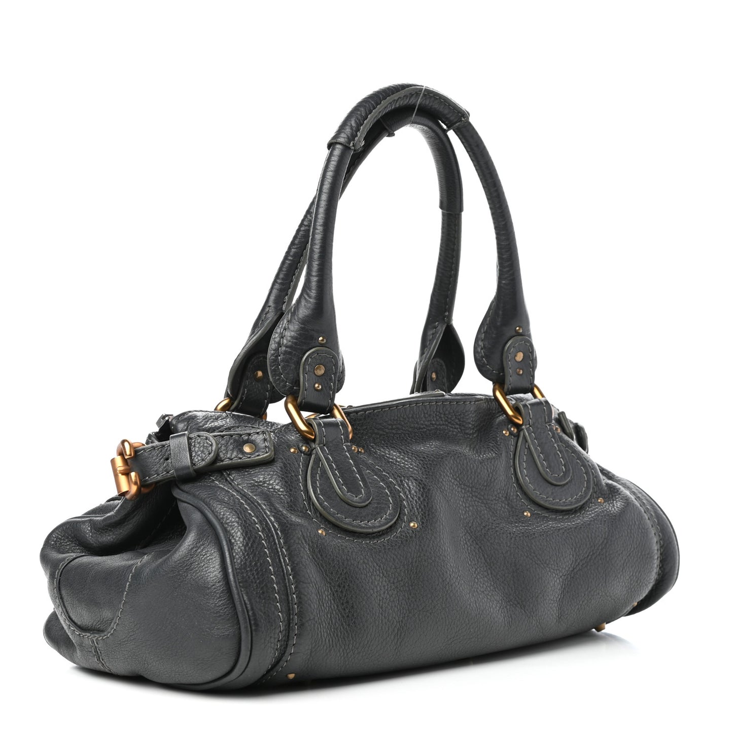 Calfskin Medium Paddington Satchel Black