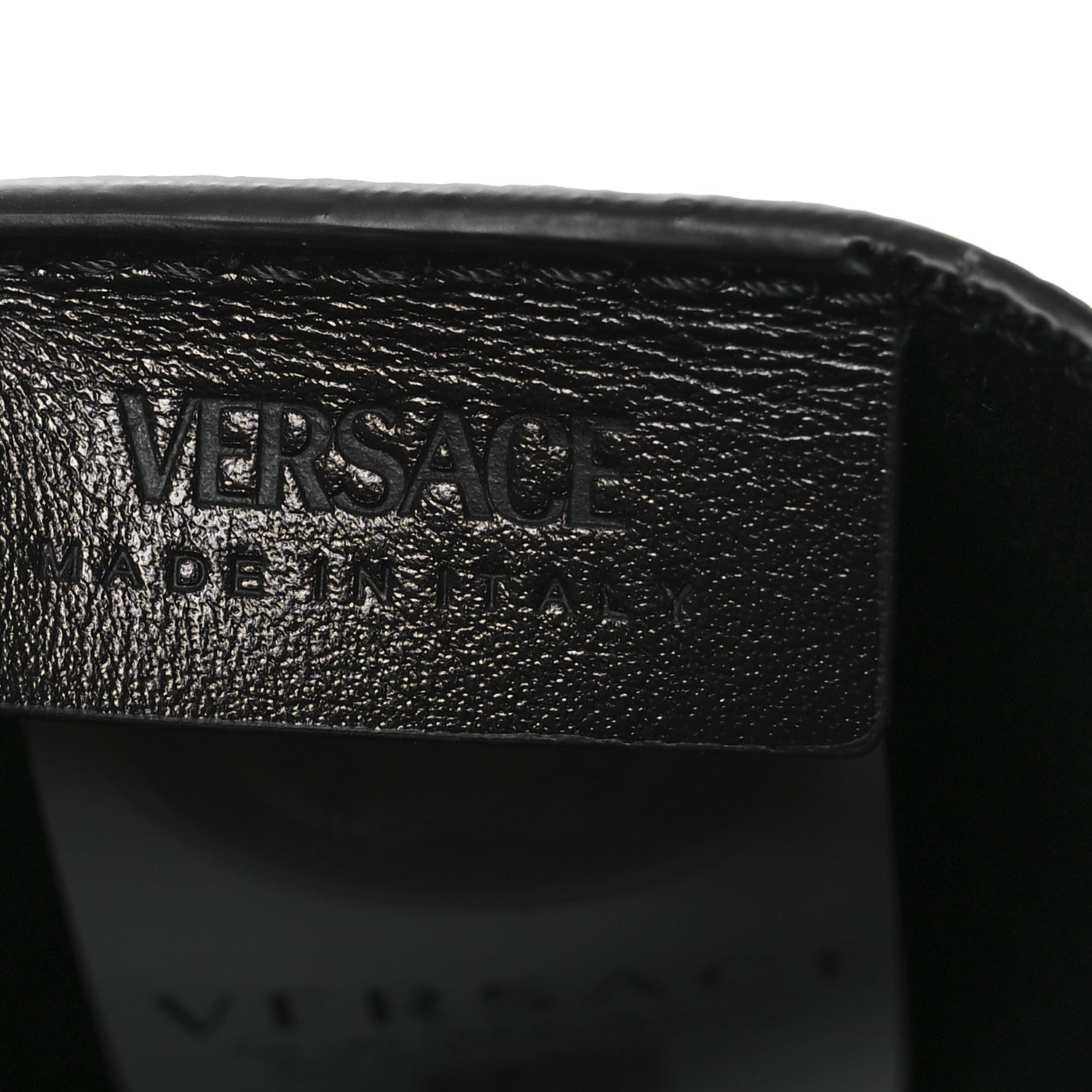Versace Coated Canvas Calfskin LA Greca Envelope Pouch Black Green Beige 6 of 7