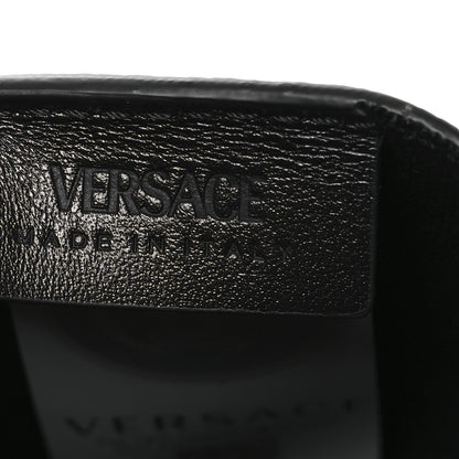 Versace Coated Canvas Calfskin LA Greca Envelope Pouch Black Green Beige 6 of 7