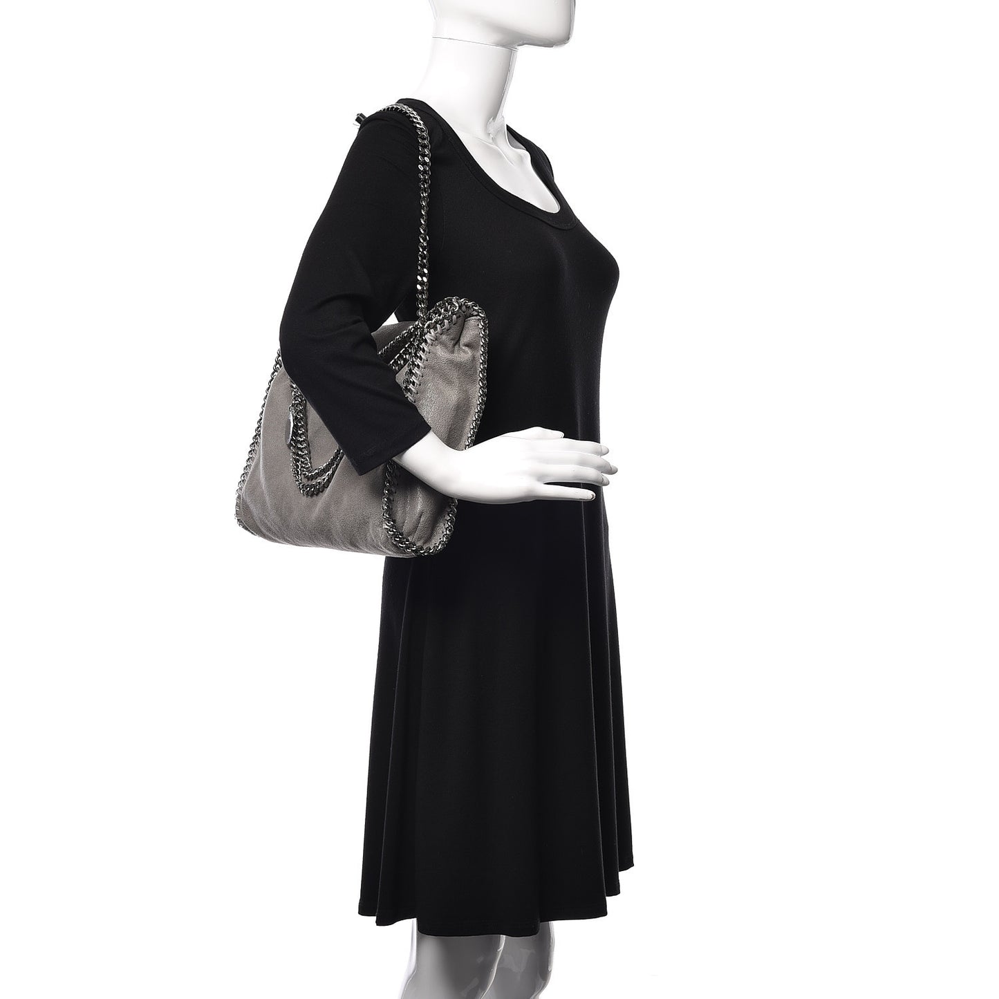 Shaggy Deer Falabella Fold Over Tote Grey