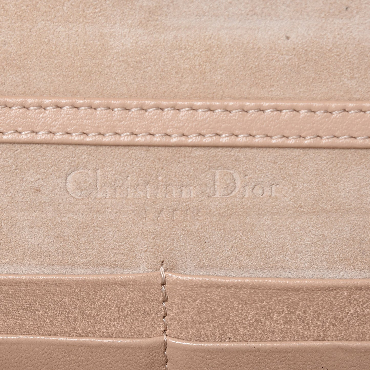 Grained Calfskin Diorama Wallet on Chain Pouch Nude