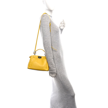 Fendi Nappa Mini Peekaboo Iconic Satchel Limone 2 of 12