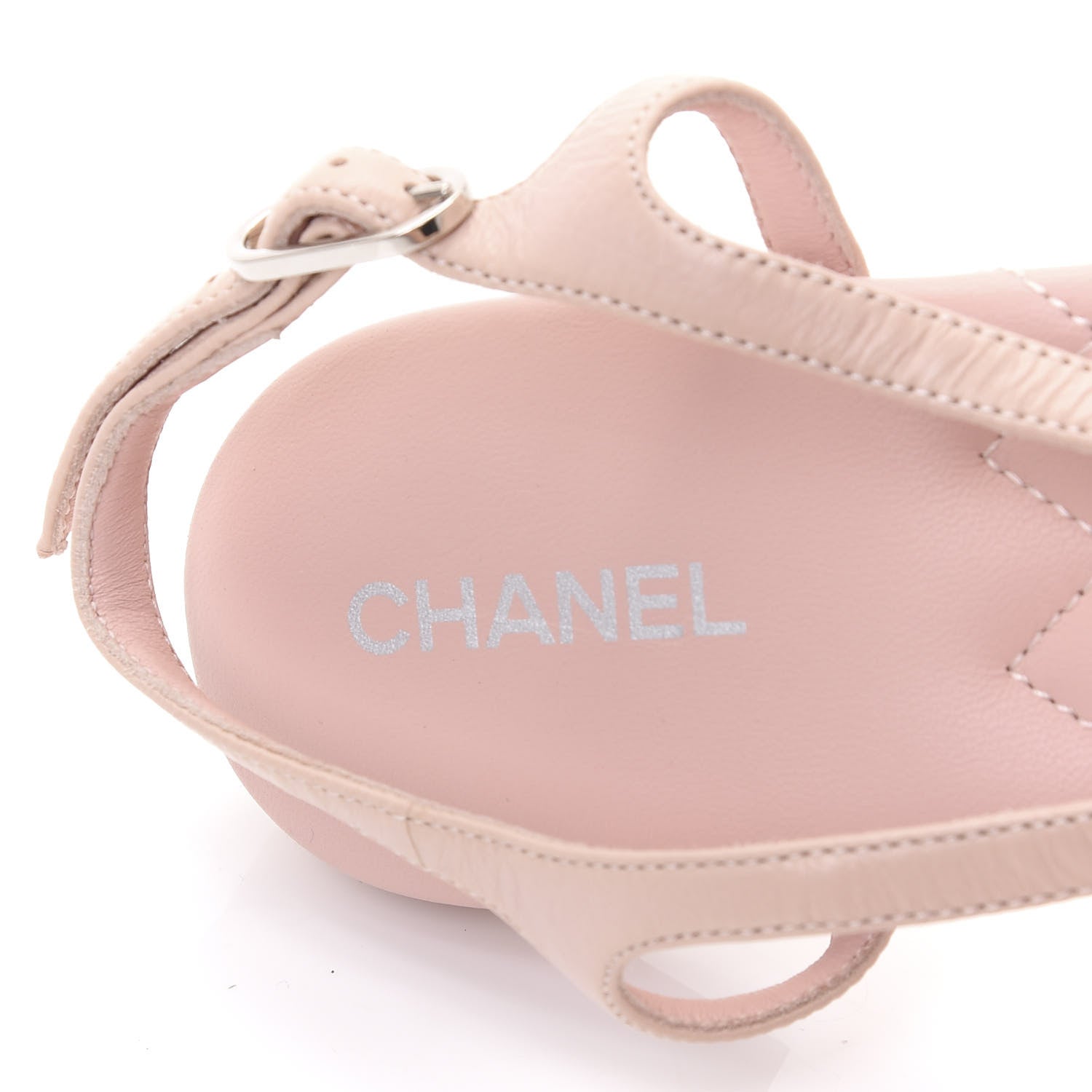 Chanel Lambskin Crystal Baguette CC Thong Sandals 38.5 Pink 7 of 8