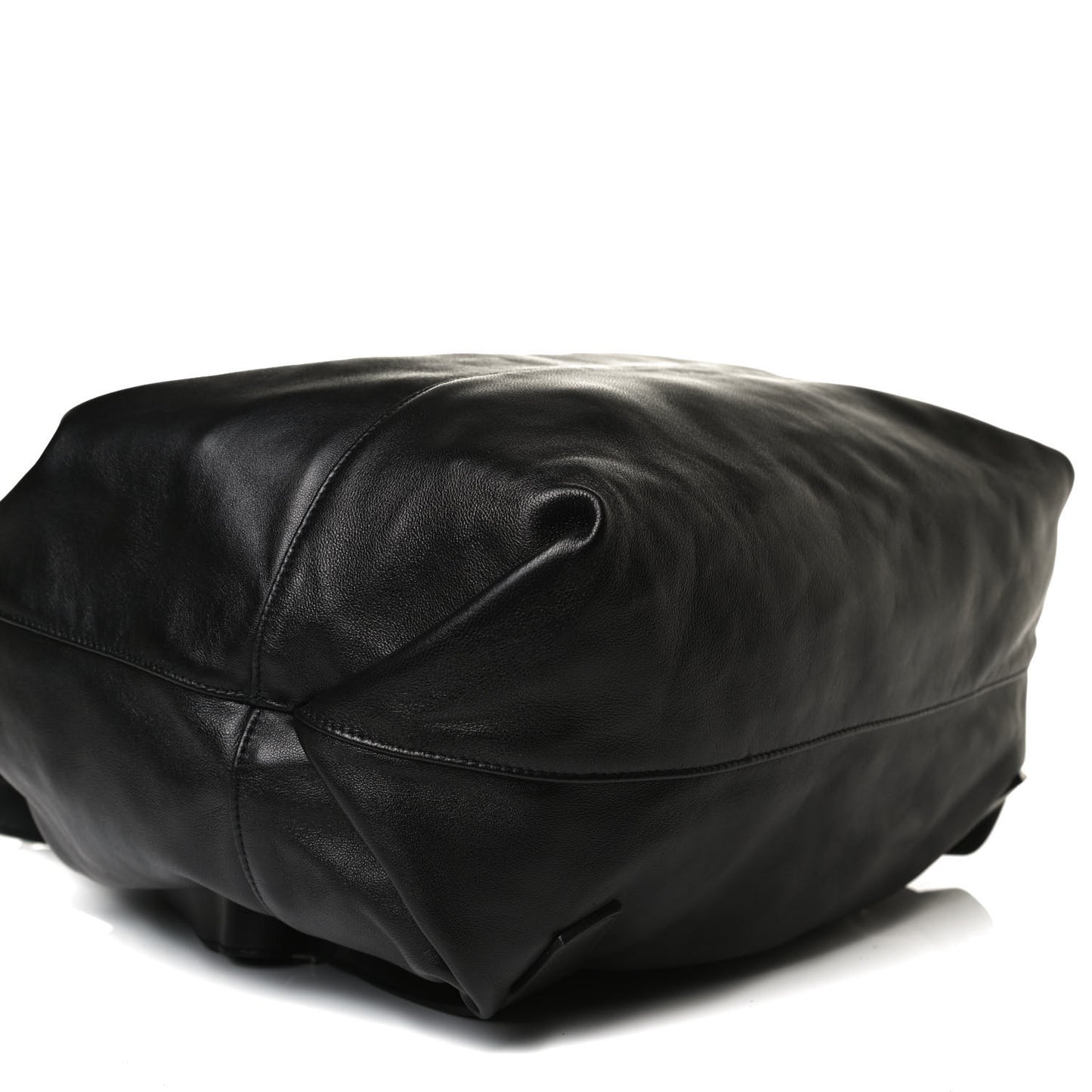 Lambskin Drawstring Backpack Black