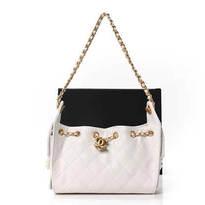 Chanel Caviar Quilted Mini Chanel 25 Handbag White 20 of 21