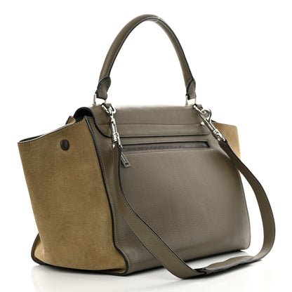 Celine Drummed Calfskin Suede Medium Trapeze Souris 3 of 21