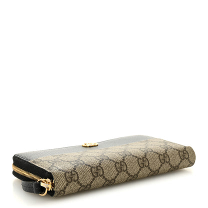 Gucci Dollar Calfskin GG Supreme Monogram GG Marmont Zip Around Wallet Black Beige Ebony 4 of 7