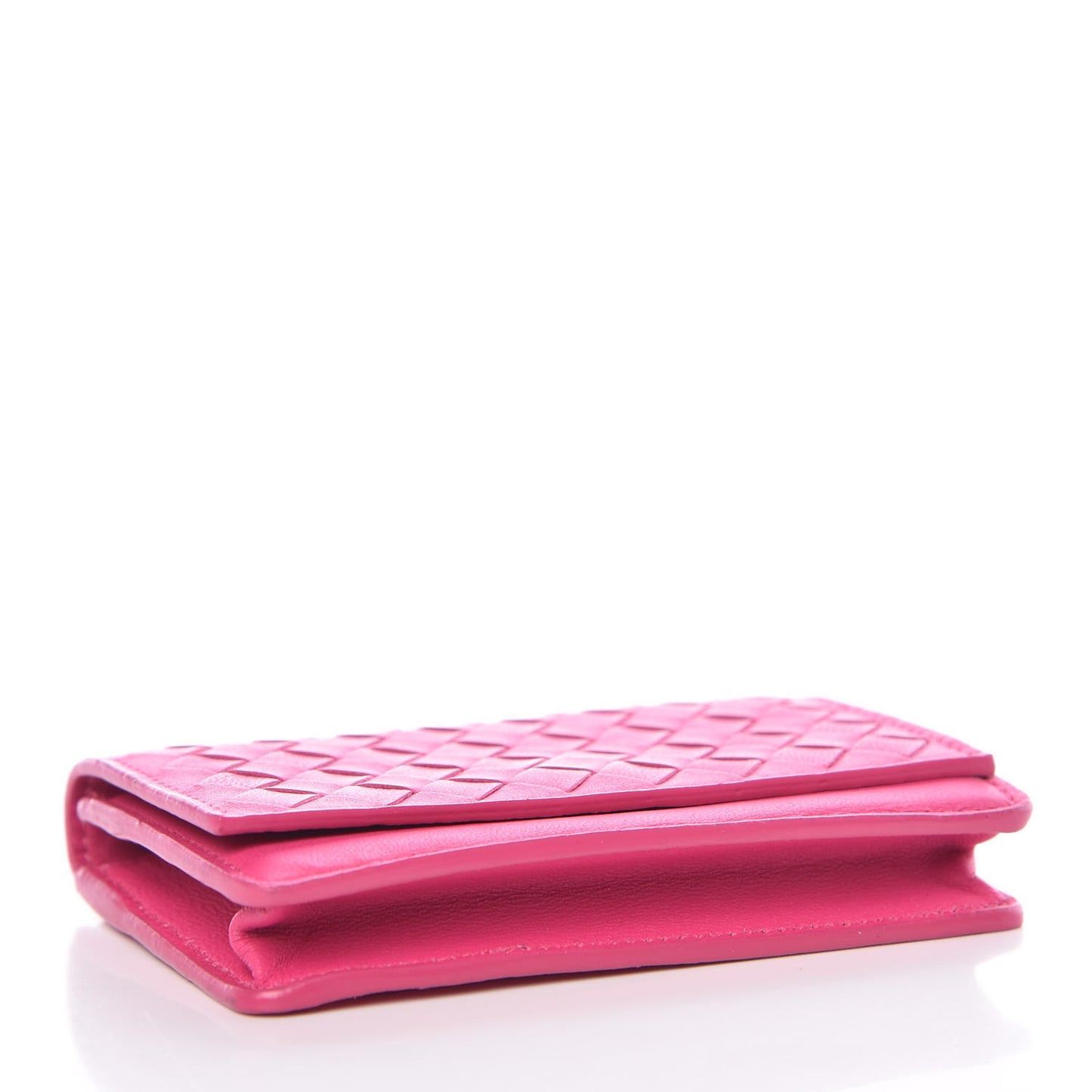 Nappa Intrecciato Card Holder Rosa Shock