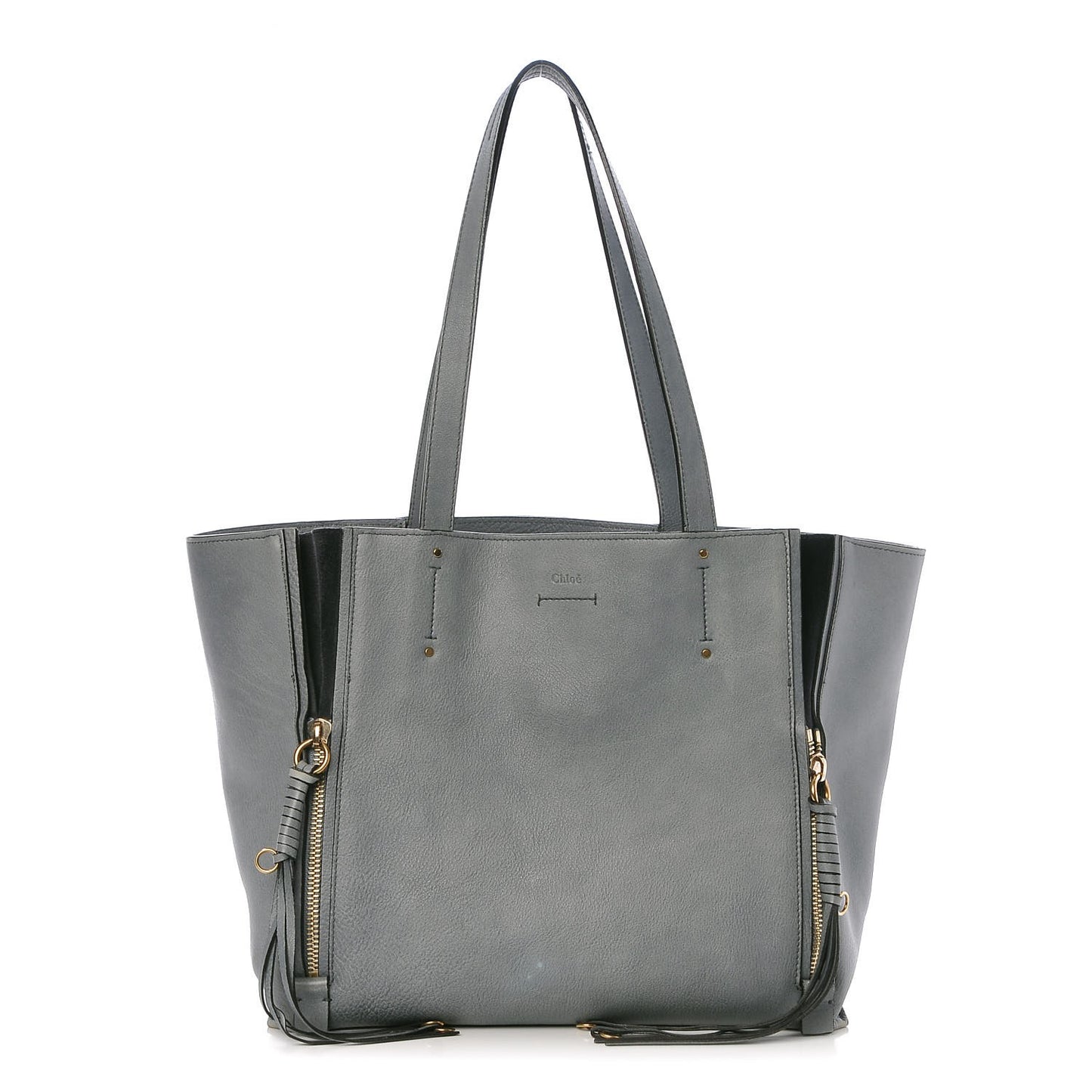 Smooth Calfskin Medium Milo Shopping Tote Cloudy Blue