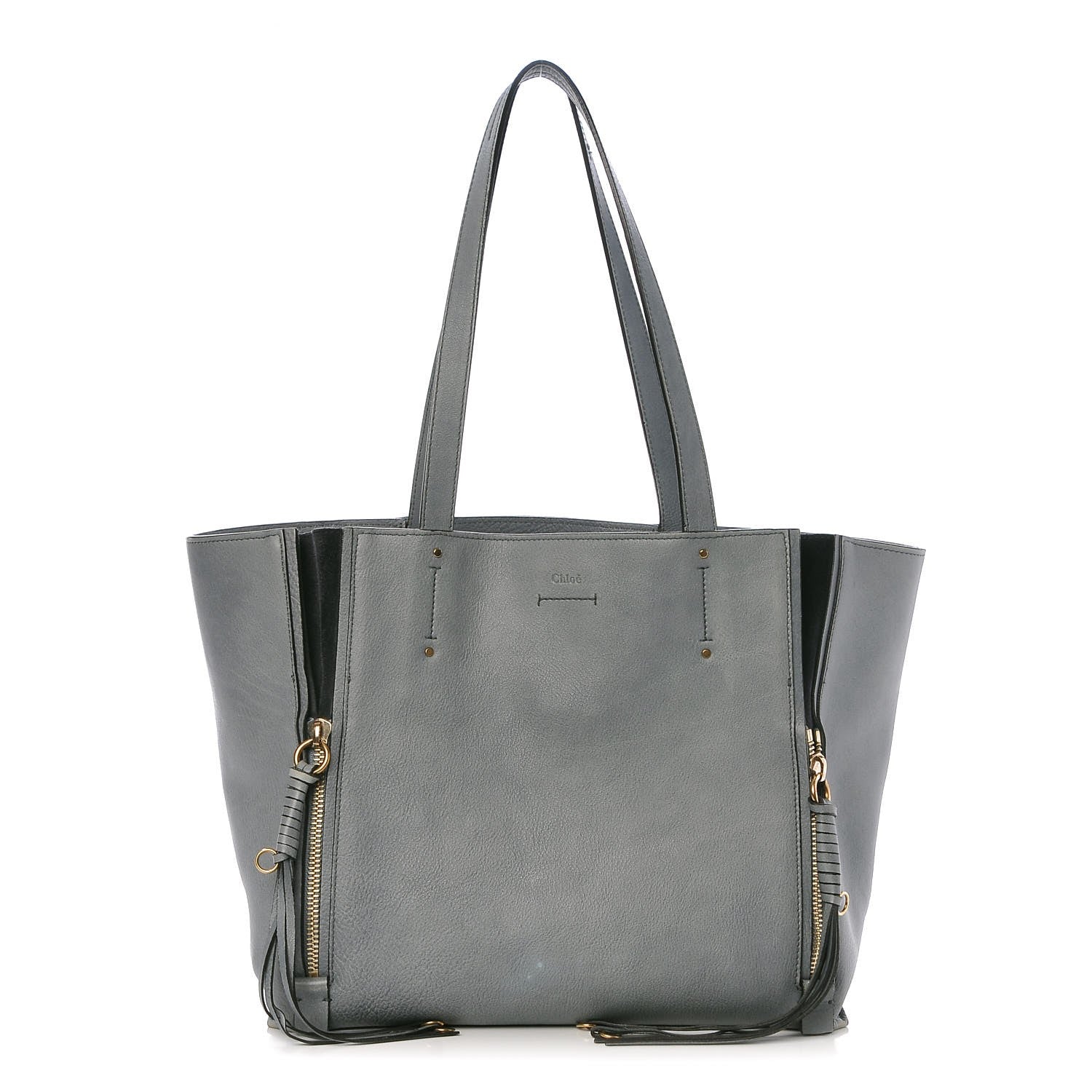 Chloe Smooth Calfskin Medium Milo Shopping Tote Cloudy Blue 1 of 9